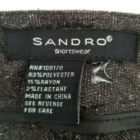 Sandro Sportswear Pants Womens 12 Gray High Rise Trousers Pockets Career - Picture 4 of 7